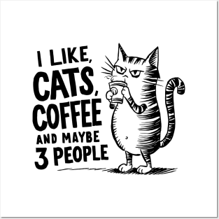 I Like Cats and Maybe 3 People | Sarcasm Posters and Art